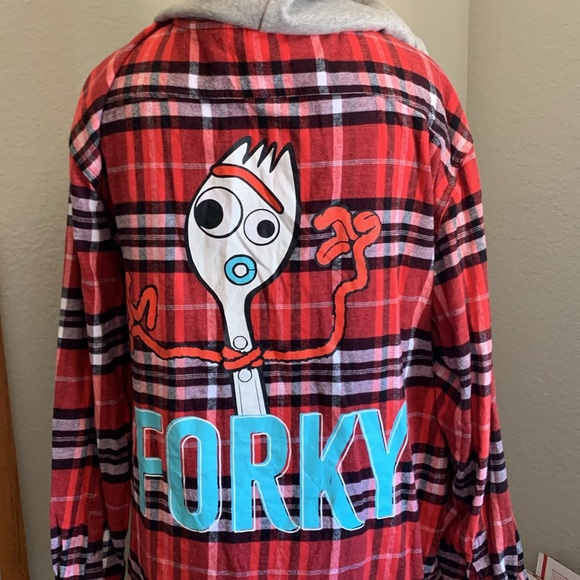 Disney Forky plaid cotton hoodie Unisex - Picture 5 of 12